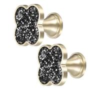 sourcing map Lot de 2 boutons de tiroir décoratifs en alliage de zinc avec vis pour meubles, commode, armoire, placard, noir cristal