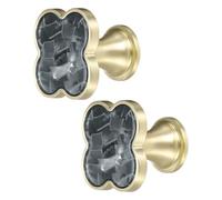 sourcing map Lot de 2 boutons de tiroir décoratifs en alliage de zinc avec vis pour meubles, commode, armoire, placard, gris et noir