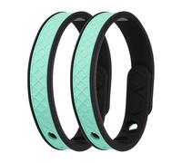 sourcing map Lot de 2 bracelets antistatiques réglables en silicone anti-statique de 20,3 cm pour équilibrer l'énergie et le sport - Vert