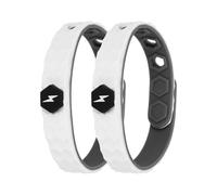 sourcing map Lot de 2 bracelets antistatiques réglables en silicone anti-statique de 22,9 cm conçus avec losange/éclairage pour éliminer l'électricité statique, blanc