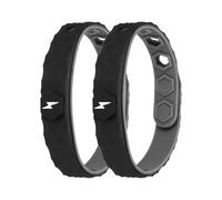 sourcing map Lot de 2 bracelets antistatiques réglables en silicone antistatique de 22,9 cm conçus avec losange/éclairage pour éliminer l'électricité statique, noir