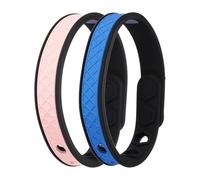 sourcing map Lot de 2 bracelets antistatiques réglables en silicone antistatique de 25,4 cm pour équilibrer l'énergie et le sport - Rose et bleu