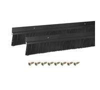 sourcing map Lot de 2 brosses de porte en forme de H avec base en alliage d'aluminium et brosse PP de 40 mm pour la maison, l'industrie (900 mm L x 65 mm l, noir)