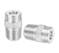 sourcing map Lot de 2 buses de nettoyeur haute pression, embouts filetés en acier inoxydable, remplacement universel pour nettoyeur de châssis à eau, 1/4" NPT mâle, orifice 25 degrés 035