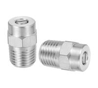 sourcing map Lot de 2 buses de nettoyeur haute pression, embouts filetés en acier inoxydable, remplacement universel pour nettoyeur de châssis à eau, 1/4" NPT mâle, orifice 40 degrés 040