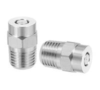 sourcing map Lot de 2 buses de nettoyeur haute pression, embouts filetés en acier inoxydable, remplacement universel pour nettoyeur de châssis à eau, 1/4" NPT mâle, orifice 25 degrés 025
