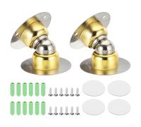 sourcing map Lot de 2 butées de porte magnétiques en acier inoxydable pour chambre à coucher, salle de bain, cuisine, bureau, 4,8 cm, doré