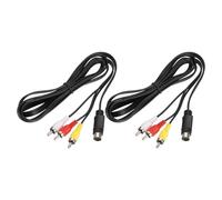 sourcing map Lot de 2 câbles 9 broches mâle vers prise jack 3RCA, noyau en cuivre de 1,5 m, câble auxiliaire en PVC pour transmission sonore haute fidélité vers TV, amplificateur, haut-parleur