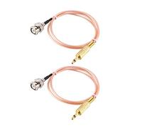 sourcing map Lot de 2 câbles audio coaxial BNC mâle vers mâle 3,5 mm mono TS 50 ohm 0,6 m