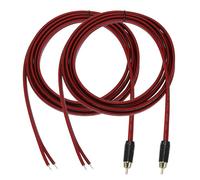 sourcing map Lot de 2 câbles audio RCA vers fil nu à extrémité ouverte, 3 m, 14 AWG plaqué or, câble d'extension RCA pour guitare, haut-parleurs