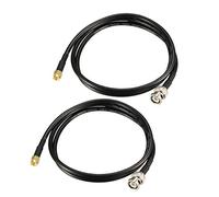 sourcing map Lot de 2 câbles coaxiaux RG58 avec connecteurs BNC mâle vers SMA mâle 50 Ohm 0,9 m