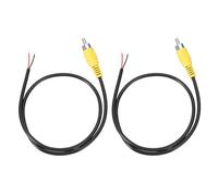sourcing map Lot de 2 câbles de haut-parleur RCA vers fil nu, 22 AWG, fiche mâle RCA jaune à extrémité ouverte pour amplificateur, haut-parleurs audio domestiques, 5 m