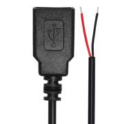 sourcing map Lot de 2 câbles dénudés USB A 2.0 femelle de 2 m, 22 AWG 12 V 3 A, prise USB A vers 2 broches à extrémité ouverte pour bricolage, souris, clavier, ventilateur, équipement de remplacement