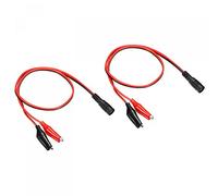 sourcing map Lot de 2 câbles d'extension d'alimentation DC 5,5 x 2,1 mm fiche femelle vers pince crocodile connecteur de cordon pour bande LED CCTV, noir rouge