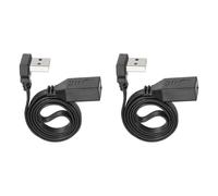 sourcing map Lot de 2 câbles d'extension USB 2.0, 50 cm, angle de 90 degrés vers le haut et vers le bas, adaptateur mâle vers femelle en silicone, vitesse 480 Mbps, câbles plats de type C pour