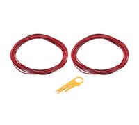 sourcing map Lot de 2 câbles électriques 24 AWG à 2 conducteurs, cuivre étamé, 2,25 m de long, rouge et noir, câble parallèle de 300 V avec pince à dénuder pour câble LED RVB, modèle à faire soi-même