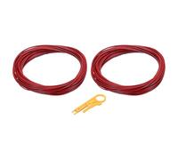 sourcing map Lot de 2 câbles électriques 28 AWG à 2 conducteurs, en cuivre étamé, 7,5 m de long, rouge et noir, câble parallèle de 300 V avec pince à dénuder pour câble LED RVB, modèle à monter