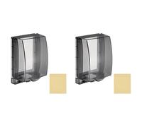 sourcing map Lot de 2 cache-prises électriques étanches de type 86 - Protection universelle 1 prise murale pour salle de bain - Noir transparent - 16,4 x 11 x 7 cm