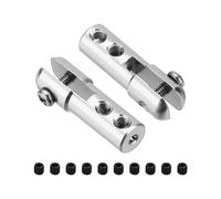 sourcing map Lot de 2 chapes métalliques M2 en alliage d'aluminium pour servo klaxon, mandrin avec vis pour avion, voiture, hélicoptère télécommandé, argent