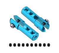 sourcing map Lot de 2 chapes métalliques M2 en alliage d'aluminium pour servo klaxon, mandrin avec vis pour avion, voiture, hélicoptère télécommandé, bleu