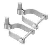 sourcing map Lot de 2 charnières de poteau de clôture à maillons en acier galvanisé pour porte de clôture de 7,5 cm OD avec boulons et écrous pour jardin, porte de jardin de ferme