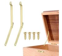 sourcing map Lot de 2 charnières de support de couvercle pliables, charnières rotatives à 180 degrés, charnière en fer pour armoire, boîte à bijoux en bois, armoire, étagère de rangement, 10,9 x 1 cm