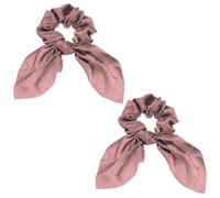 sourcing map Lot de 2 chouchous avec nœud en ruban de satin de polyester avec nœuds pour queue de cheval, accessoires pour femmes et filles, usage quotidien, fête, rose foncé