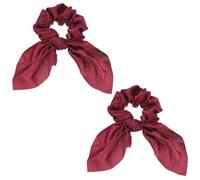 sourcing map Lot de 2 chouchous avec nœud en ruban de satin de polyester avec nœuds pour queue de cheval, accessoires pour femmes et filles, usage quotidien, fête, rouge vin