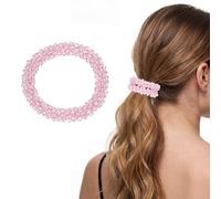 sourcing map Lot de 2 chouchous élastiques avec strass pour queue de cheval - Accessoires pour cheveux pour femmes et filles - Pour le quotidien, les fêtes - Rose