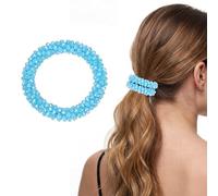 sourcing map Lot de 2 chouchous élastiques avec strass pour queue de cheval - Accessoires pour cheveux pour femmes et filles - Bleu gel