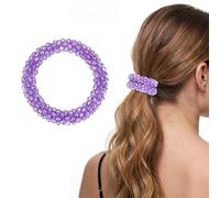 sourcing map Lot de 2 chouchous élastiques avec strass pour queue de cheval - Accessoires pour cheveux pour femmes et filles - Violet transparent