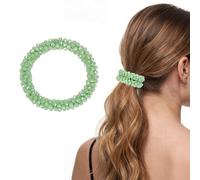 sourcing map Lot de 2 chouchous élastiques avec strass pour queue de cheval - Accessoires pour cheveux pour femmes et filles - Vert gel