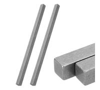 sourcing map Lot de 2 clés carrées en acier, 1,5 x 1,6 x 40,6 cm, tige carrée en acier étirée à froid 45#, barres métalliques de précision pour clés mécaniques, support structurel, machines