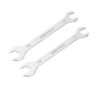 sourcing map Lot de 2 clés fines à extrémité ouverte 17 mm x 19 mm en acier inoxydable 3CR13 plaqué sablage à double extrémité pour l'entretien ménager et les réparations générales