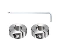 sourcing map Lot de 2 colliers de serrage à arbre fendu unique, alésage de 15 mm, en acier inoxydable 304, 34 mm de diamètre extérieur et 13 mm d'épaisseur, pince de verrouillage avec vis de réglage