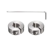 sourcing map Lot de 2 colliers de serrage à arbre simple fendu, alésage de 10 mm en acier inoxydable 304, collier de serrage monobloc de 24 mm de diamètre extérieur 9 mm d'épaisseur avec vis de