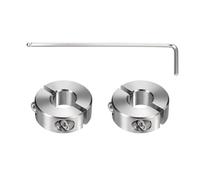 sourcing map Lot de 2 colliers de serrage à double axe fendu, alésage de 10 mm en acier inoxydable 304, collier de serrage monobloc de 24 mm de diamètre extérieur 9 mm d'épaisseur avec vis de réglage