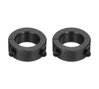 sourcing map Lot de 2 colliers de serrage en acier au carbone avec alésage de 16 mm, 26 mm de diamètre extérieur et 10 mm d'épaisseur (oxyde noir)