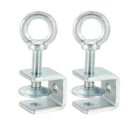 sourcing map Lot de 2 colliers de serrage en C en acier au carbone - 20 mm - Carré galvanisé - Mini pince tigre réglable en métal robuste avec crochet à œillet - Vis pour le travail du bois et le