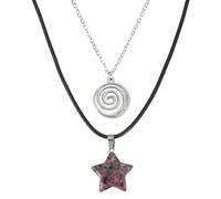 sourcing map Lot de 2 colliers punk avec pendentif étoile en spirale Y2K pour femme Vert foncé