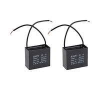 sourcing map Lot de 2 condensateurs pour ventilateur de plafond CBB61 8uF 500 V AC 2 fils Film polypropylène métallisé 47 x 20 x 41 mm pour pompe à eau Générateur de moteur