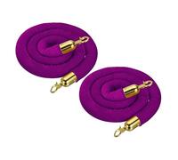 sourcing map Lot de 2 cordes en velours de 1,5 m avec mousquetons pour poteaux, supports, séparateur de file d'attente, contrôle de foule, violet doré