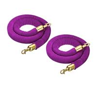 sourcing map Lot de 2 cordes en velours de 1 m avec mousquetons pour poteaux, supports, séparateur de file d'attente, contrôle de foule, violet doré