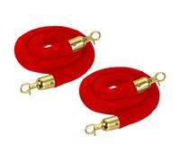 sourcing map Lot de 2 cordes en velours de 2 m avec mousquetons, pour poteaux, supports, séparateur de file d'attente, contrôle de foule, rouge doré