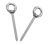 sourcing map Lot de 2 crochets à œillet M5 x 60 mm en acier inoxydable 304 pour suspension de balançoire, support de hamac de yoga
