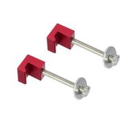 sourcing map Lot de 2 crochets croisés en J - Kit de montage en aluminium pour boîte à outils de camionnette - Surface anodisée avec écrous de fixation - Rouge