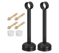 sourcing map Lot de 2 crochets de tringle à rideaux en acier inoxydable pour murs, armoires, tuyaux, rideaux, tuyaux, tuyaux de 32 mm de long et 250 mm, noir