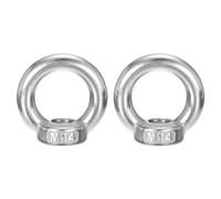 sourcing map Lot de 2 écrous à œil de levage M14-2 x 50 mm, en acier inoxydable 304 rond en forme d'anneau femelle fileté pour réparation de corde