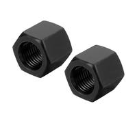 sourcing map Lot de 2 écrous d'accouplement hexagonaux M14 x 1,5 en acier au carbone - 20 mm de long - Entièrement filetés - Noir
