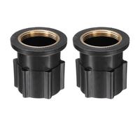 sourcing map Lot de 2 écrous de robinet à base fixe, ID 3 x H 4,7 cm, écrou de fixation en plastique, assemblage de robinet fixe pour cuisine et salle de bain, noir